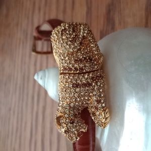 Adrienne Arpel Leopard cat locket watch